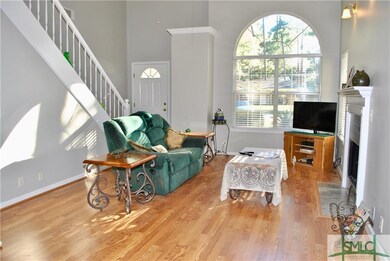 Large open Cathedral Living Room with Fireplace.