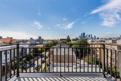 Balcony with a skyline view