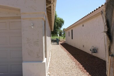 Side yard on the South side of the house