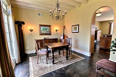 Dinning room with character wood ceilings