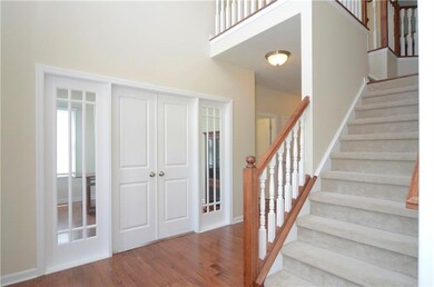 Dramatic staircase. Craftsman style carried throug