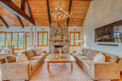 Stone Fireplace In Gathering Room