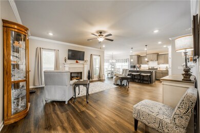 Living room is open to the kitchen