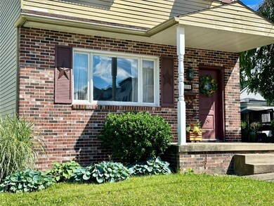 Detail of front exterior and covered porch.