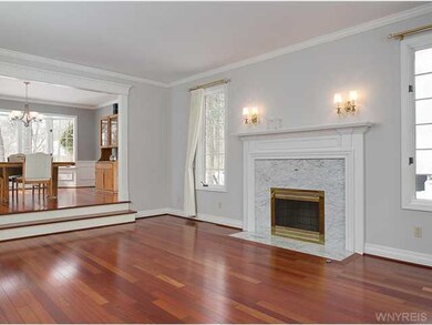 Living Room Formal step down living room with wood