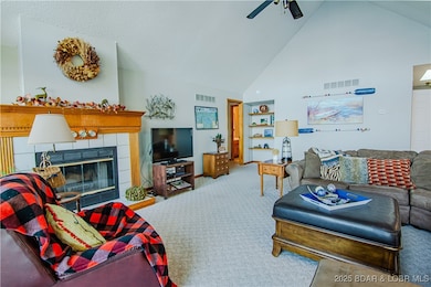 living room w/ fireplace