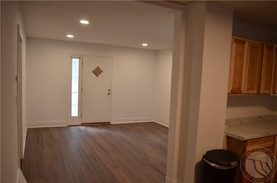 view from kitchen to living room