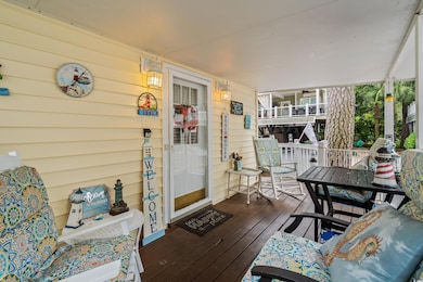 Wooden terrace with a porch