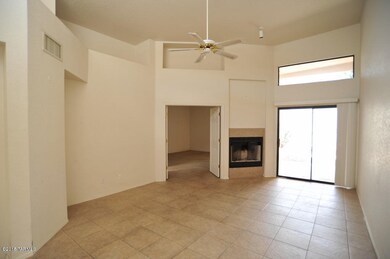 Fireplace and lots of natural light!