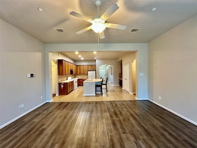 Family room with kitchen view
