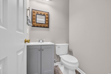 Bathroom with new vanity and new toilet