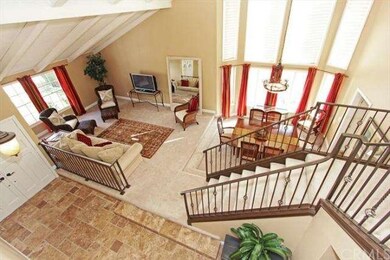 Beautiful tumbled stone floors run throughout much