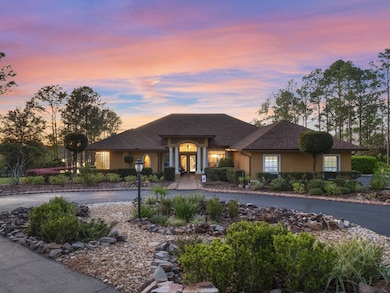 Front exterior at twilight