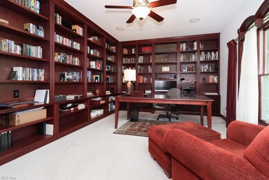 Custom Hardwood Cabinetry in the Library/Office