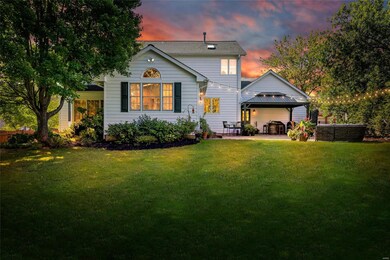 Twilight backyard area