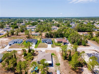 Aerial perspective of suburban area