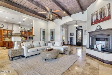 Family room w/beam ceiling
