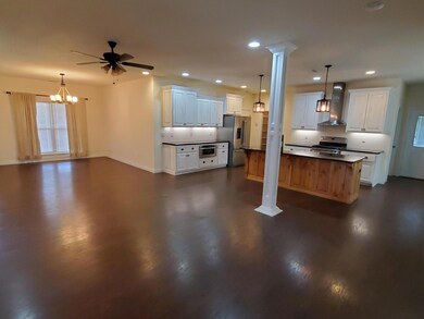 Living room and dining room