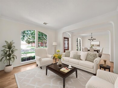 Virtually staged formal dining/ flex room.