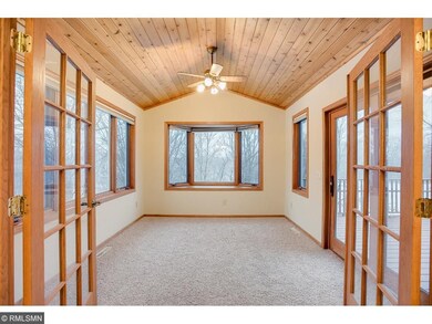 Four season porch with pond view