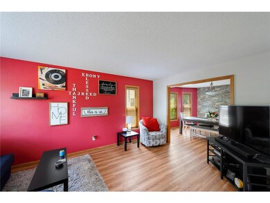 living room with newer flooring