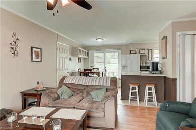 View from the living room into the kitchen.  You'll love the open floor plan!