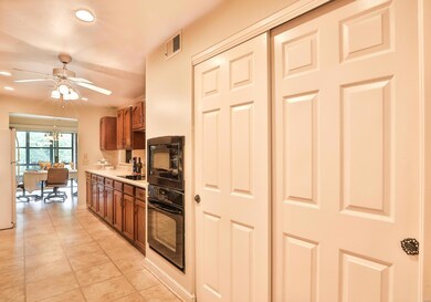 Twin double door Pantries augment storage.