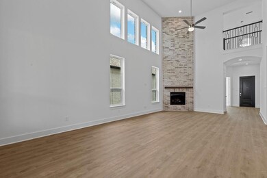 Unfurnished living room with light wood-style flo