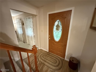 Entrance foyer featuring wood finished floors and baseboards