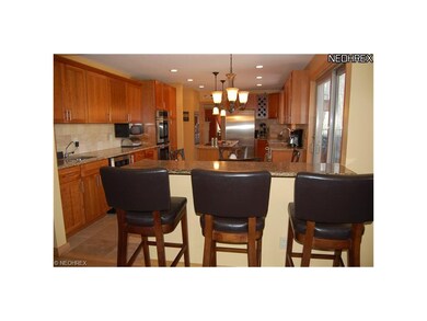 View of Modern Kitchen from Living Room