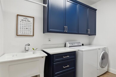 Laundry area with washing machine and dryer, cabin