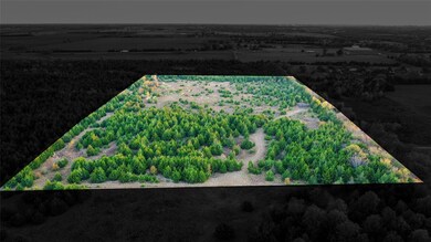 Aerial view of property's location with property parcel outlined