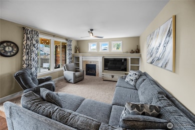 Living room with fireplace