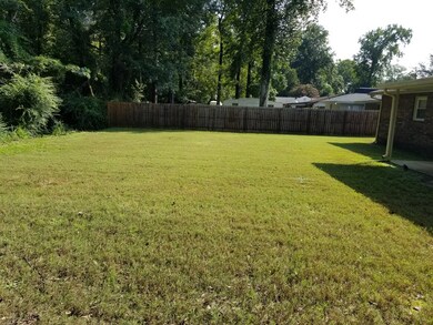fenced back yard