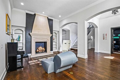 Front downstairs living room with fireplace