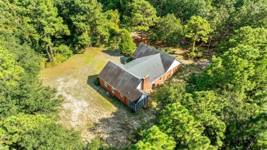 Bird's eye view featuring a wooded view