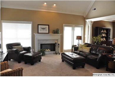 Large Great Room with vaulted ceiling has plenty o