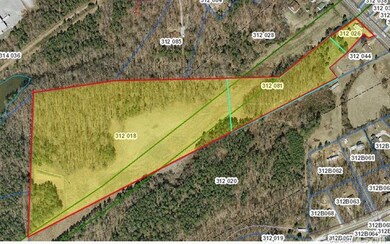 GIS aerial view of all parcels.  Green lines are g