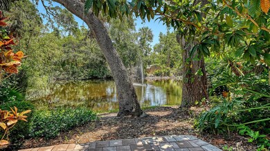 Lake with fountain