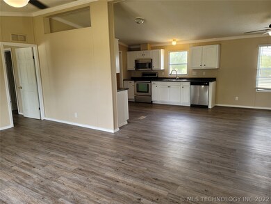 living into kitchen