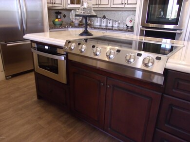 Cooktop and Microwave in the Island