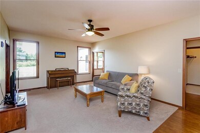 Ceiling fan in living room/great room.