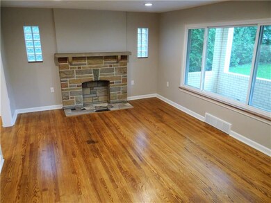 Original stone fireplace