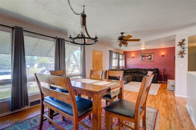 Open living and dining rooms