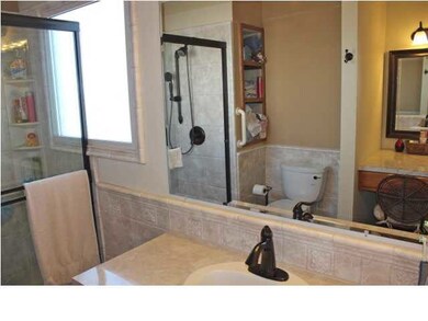 Master Bath is all upgraded with rubbed bronze sho
