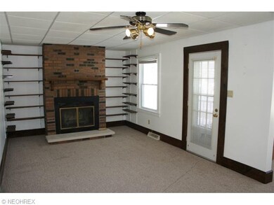 living room.   Wood burning fireplace with blower,