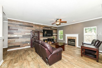 Family Room has Accent Wall and Wood Burning Fireplace (Gas Connected)