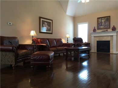 Living room to fireplace view. Hang your stockings