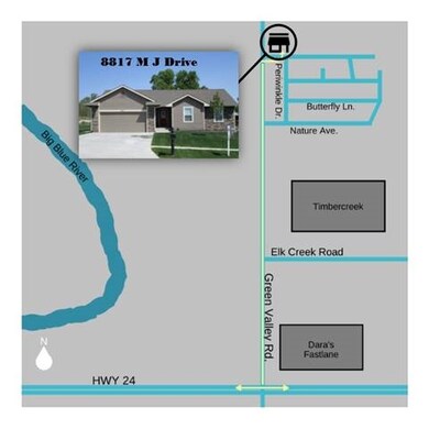 Highway 24 to Green Valley Drive, NORTH to MJ Driv