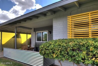 Courtyard with Slatted WIndow Treatment